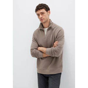 Yarı Fermuarlı Bej Sweatshirt 0S10483-70380