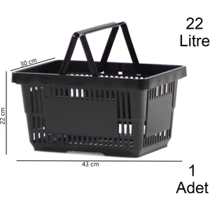 Plastik Market Alışveriş El Sepeti 22 Litre Siyah 1 Adet