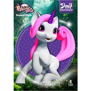 Unicorn Simli Çıkartmalı Boyama Kitabı