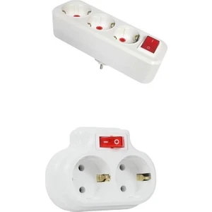 Topraklı Anahtarlı Fiş Priz Seti (Beyaz )