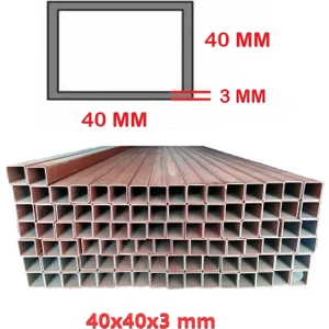 Boyalı 40 X 40 X 3 Mm Kutu Profil Boru Metal 40x40x3 Demir 1 METRE