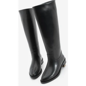 Kadın Fermuarsız Günlük Çizme Meloya Siyah