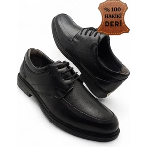 Magic Shoes Erkek Iç Dış Hakiki Deri Ultra Rahat Ortopedik Tabanlı Hafif Mevsimlik Siyah Günlük Klasik Ayakkabı