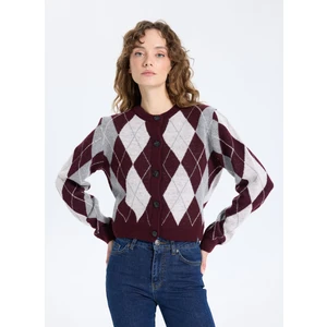 Bordo Kadın Hırka J5WL-HRK7164