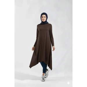 1220_ASIMETRIK Kesim Plistre Tesettür Tunik