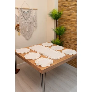 Abidehanım Rufle | 7 Parça Çift Fırfırlı Sofra Sunum Seti 40 x 110