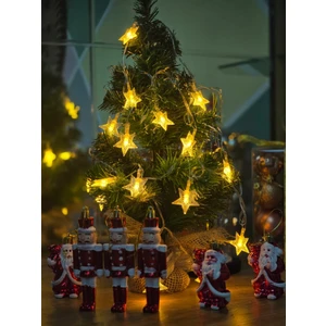 3 Metre LED Işıklı 20'li Yıldız Işık Zinciri Dekoratif Fişli Aydınlatma Ev Dekorasyonu