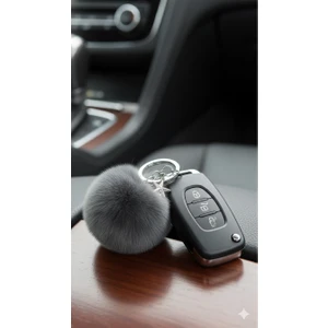 Sihirli Halı Peluş Pofuduk Ponpon Puf Füme Tüylü Gümüş Yıldız Detaylı Ev Ofis Araba Telefon Cüzdan Çanta Anahtarlık