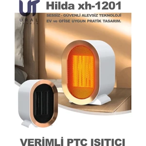 Ural Teknik Masaüstü Isıtıcı 1200W Fanlı Hızlı Seramik Ptc Güvenli Hava Isıtıcı Ev Ofis Okul Banyo