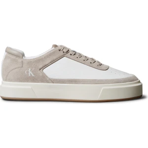 Calvin Klein Beyaz - Krem Erkek Sneaker Basket Cupsole Laceup Lth-Su