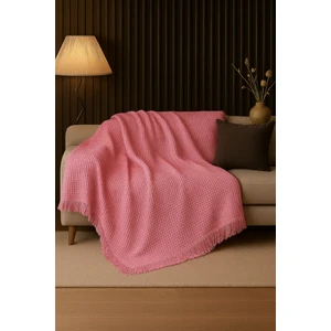 Rell Home Pamuklu Dokulu Ekru Koltuk Şalı 170X220 cm – Saçaklı Tv Battaniyesi & Dekoratif Koltuk Örtüsü