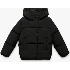 Uzun Kollu Kapşonlu Şişme Mont