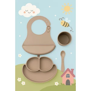 4lü Bebek Beslenme Seti Bej