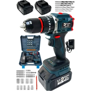 Dynamic Tech Profesyonel Kömürsüz Darbeli Şarjlı Matkap Lion Çelik Mandren Metal Şanzıman Çift Akülü Vidalama