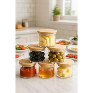 Özgün Ev 400 cc Çizgili Bambu Kapaklı Kahvaltılık 90 x 70