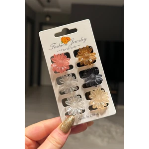 H&E Design Kadın 6'lı Mini Kare Mandal Toka Seti