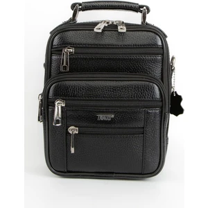 Necati Çanta %100 Hakiki Deri Siyah Çelik Kasalı El ve Omuz Çanta  Orta  Boy