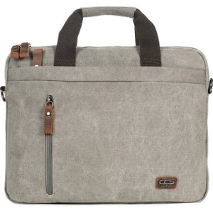 Necati Çanta 15,6 Inç Ince Kanvas Çok Gözlü Laptop Evrak Çantası Gri