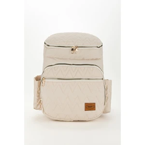 Anne Bebek Bakım Sırt Çantası Nakışlı Bondit Hafif Kumaş 3 Termal Biberon Gözlü Su Geçirmez Fonksiyonel Omuz Çantası