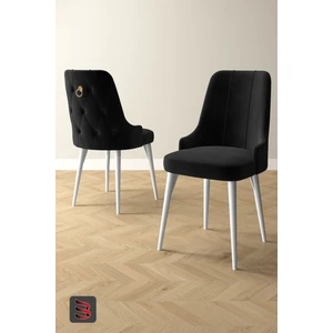 Esa 2 Adet Babyface Kumaş, Beyaz Metal Ayaklı, Mutfak ve Yemek Odası Sandalyesi