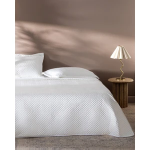 Madame Coco Boulogne Tek Kişilik kadife Yatak Örtüsü - Ekru