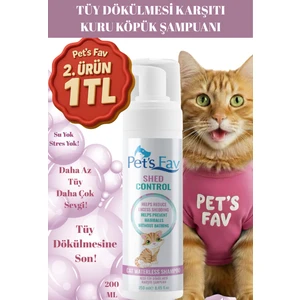 Pet's Fav Kedi Tüy Dökülmesi Karşıtı Doğal ve Organik Kuru Köpük Şampuanı