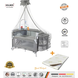 (Yatak Hediyeli) Coolstyle Maxi Cibinlikli Dönenceli Anne Yanı Park Yatak 70X110CM + Yatak