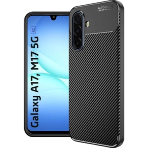 Samsung Galaxy A17 Uyumlu Kılıf Karbon Tasarım Kamera Korumalı Silikon Telefon Kılıfı Kapak