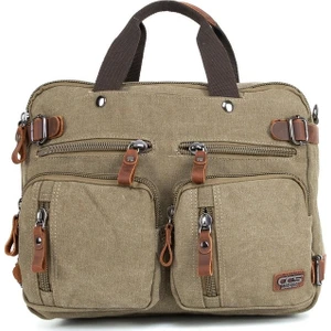 Necati Çanta 156 Inç Laptop Bölmeli El Omuz Sırt Çantası Haki