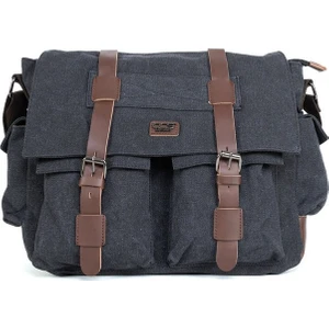 Pratik Kullanımın Adı Su Geçirmez Ve Çok Fonksiyonlu 15,6 İnc Laptop Bölmeli Postacı Çantası Siyah