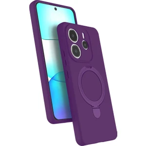 Nezih Case Redmi Note 14 4g Uyumlu Içi Kadife Stand Olabilen Halka Yüzüklü Kılıf