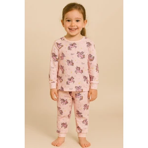 Kız Çocuk Unicorn Desenli Pijama Takımı