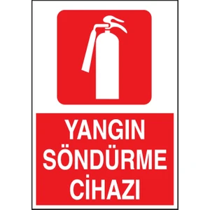 Yangın Söndürme Cihazı Uyarı Levhası 25X35 3mm Dekote