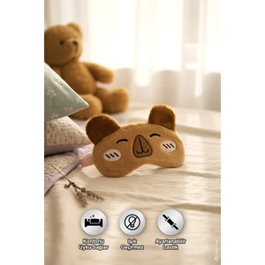 Bear & Pear Kapibara Uyku Maskesi Peluş Uyku Maskesi Göz Bandı