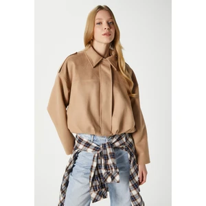 Kadın Rodney Süet Etkili Taba Bomber Ceket