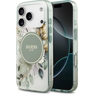 iPhone 17 Pro Max Uyumlu Kılıf Guess Lisanslı M-Safe Şarj Özellikli Flower Tonal Circle Kapak Yeşil