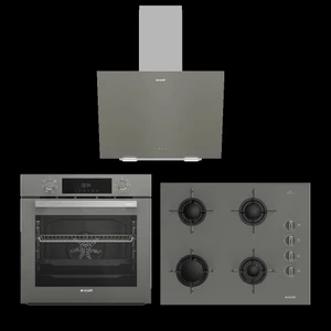 Gri Uygun Cam Ankastre Set