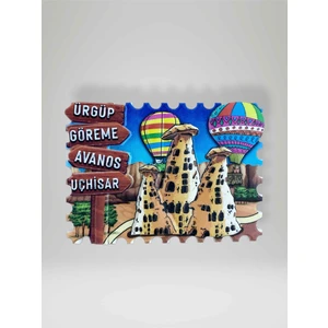 Ürgüp Göreme Avanos Uçhisar Temalı Kabartmalı Polyester Magnet Buzdolabı Süsü (KOD:973) 8cm x 5,5cm