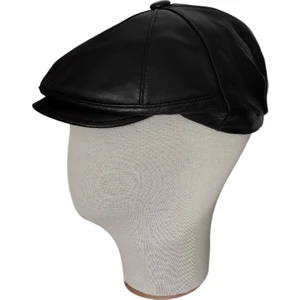 Hakiki Deri Klasik Erkek Kasket Şapka