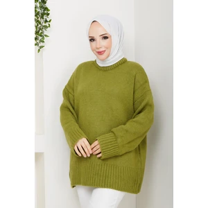 Pamuk Butik Kadın Bisiklet Yaka Oversize Triko Kazak -PMK485