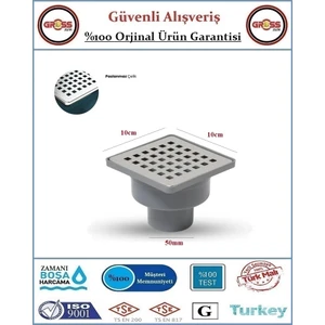 Gross AVM Alttan Çıkışlı Yer Süzgeci - 10x10 - Krom Kapak