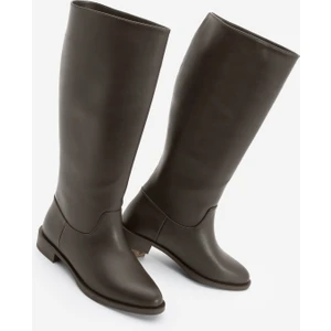 Kadın Fermuarsız Günlük Çizme Meloya Kahve