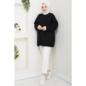 Pamuk Butik Kadın Bisiklet Yaka Oversize Triko Kazak -PMK485