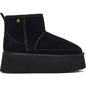 Kadın Siyah Kalın Tabanlı Süet Deri Teddy Bot 25WFD492810