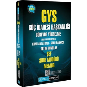 Data Yayınları Pegem 2026 Gys Göç Idaresi Başkanlığı Şef, Şube Müdürü, Memur Konu Anlatımlı Soru Bankası Görevde Yükselme Pegem Akademi Yayınları
