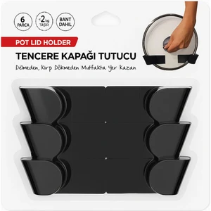 Tencere Kapağı Tutucu 3 Set (6 Parça) Kendinden Yapışkanlı , Pot Lid Holder