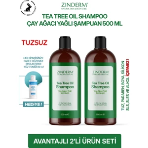 Çay Ağacı Şampuanı - Arındırıcı ve Dengeleyici Tuzsuz Çay Ağacı Yağlı Şampuan (2 Adet x 500 ML)