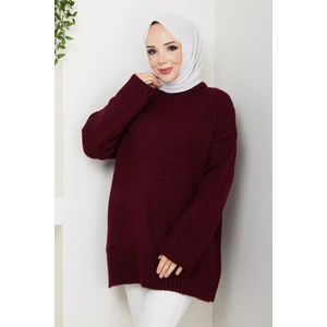 Pamuk Butik Kadın Bisiklet Yaka Oversize Triko Kazak -PMK485