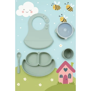 ForKids 5li Silikon Bebek Beslenme Seti Mit Yeşil
