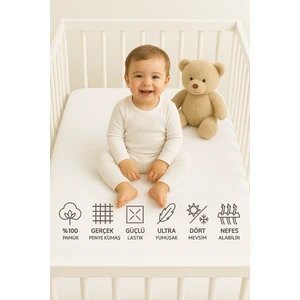 My Shopping 60X120 Bebek Penye Lastikli Çarşaf %100 Pamuklu